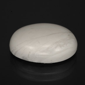6.21캐럿 천연 회백색 하울라이트, 타원형 컷, 14.2×10.3 mm, 불투명체