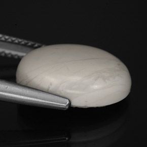6.21캐럿 천연 회백색 하울라이트, 타원형 컷, 14.2×10.3 mm, 불투명체