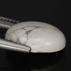 5.82캐럿 천연 회백색 하울라이트, 타원형 컷, 불투명체