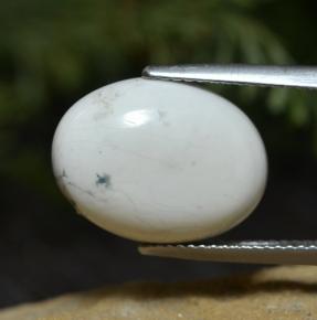 8.33캐럿 천연 밝은 회백색 하울라이트, 타원형 컷, 16.3×12.4 mm, 불투명체