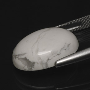 8.10캐럿 천연 회백색 하울라이트, 타원형 컷, 불투명체