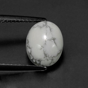 2.60캐럿 천연 회백색 하울라이트, 타원형 컷, 불투명체