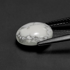 2.60캐럿 천연 회백색 하울라이트, 타원형 컷, 불투명체