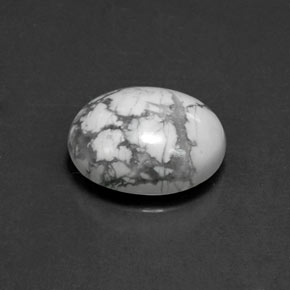 2.69캐럿 천연 회백색 하울라이트, 타원형 컷, 10.3×8.3 mm, 불투명체