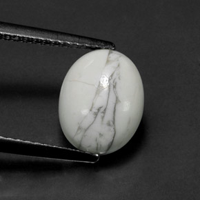 2.69캐럿 천연 회백색 하울라이트, 타원형 컷, 10.1×8 mm, 불투명체
