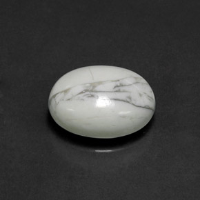 2.69캐럿 천연 회백색 하울라이트, 타원형 컷, 10.1×8 mm, 불투명체