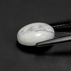 2.69캐럿 천연 회백색 하울라이트, 타원형 컷, 10.1×8 mm, 불투명체