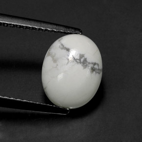 2.55캐럿 천연 회백색 하울라이트, 타원형 컷, 10×8 mm, 불투명체