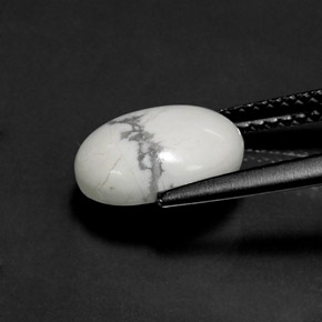 2.55캐럿 천연 회백색 하울라이트, 타원형 컷, 10×8 mm, 불투명체