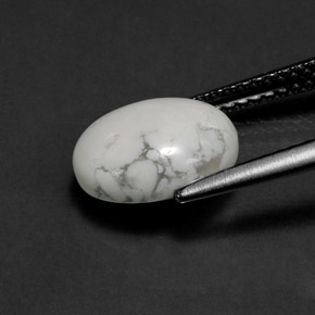 2.55캐럿 천연 회백색 하울라이트, 타원형 컷, 불투명체