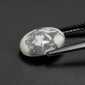 2.66캐럿 천연 회백색 하울라이트, 타원형 컷, 불투명체