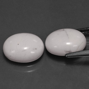 캐럿 천연 회백색 하울라이트 보석, 타원형 컷, 10.1×8.1 mm, 불투명체