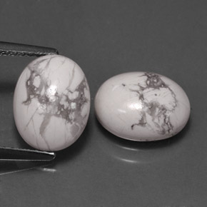캐럿 천연 회백색 하울라이트 보석, 타원형 컷, 10.1×8 mm, 불투명체