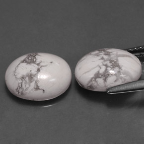 캐럿 천연 회백색 하울라이트 보석, 타원형 컷, 10.1×8 mm, 불투명체