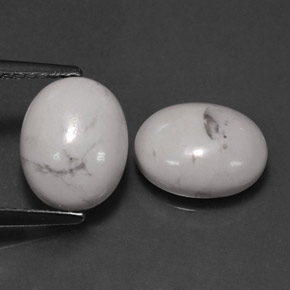 캐럿 천연 회백색 하울라이트 보석, 타원형 컷, 불투명체