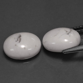 캐럿 천연 회백색 하울라이트 보석, 타원형 컷, 불투명체