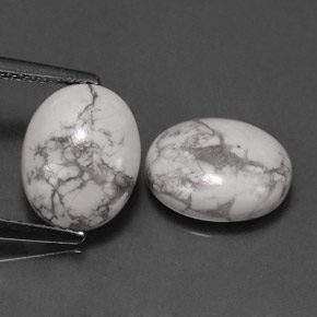 캐럿 천연 회백색 하울라이트 보석, 타원형 컷, 불투명체