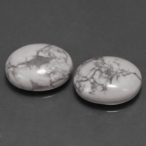 캐럿 천연 회백색 하울라이트 보석, 타원형 컷, 불투명체