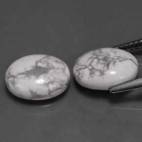 캐럿 천연 회백색 하울라이트 보석, 타원형 컷, 불투명체