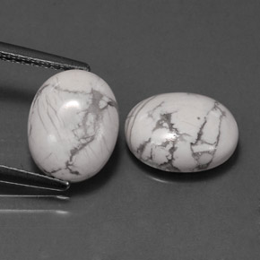 캐럿 천연 회백색 하울라이트 보석, 타원형 컷, 10.1×8 mm, 불투명체