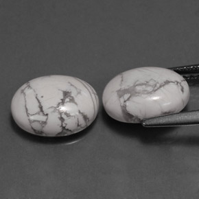 캐럿 천연 회백색 하울라이트 보석, 타원형 컷, 10.1×8 mm, 불투명체