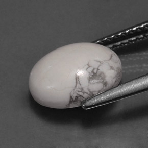 2.70캐럿 천연 회백색 하울라이트, 타원형 컷, 10×8 mm, 불투명체