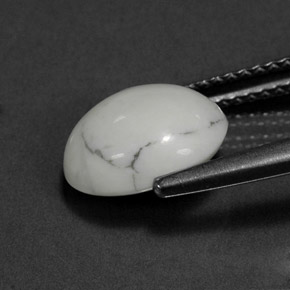 2.71캐럿 천연 회백색 하울라이트, 타원형 컷, 불투명체