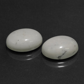12.74캐럿 천연 밝은 회백색 하울라이트 보석, 타원형 컷, 14.2×10.5 mm, 불투명체