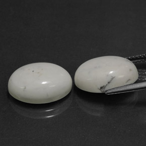 12.74캐럿 천연 밝은 회백색 하울라이트 보석, 타원형 컷, 14.2×10.5 mm, 불투명체