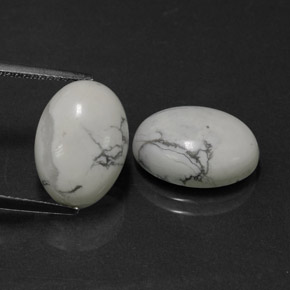 캐럿 천연 회백색 하울라이트 보석, 타원형 컷, 14.2×10.2 mm, 불투명체