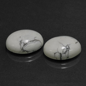 캐럿 천연 회백색 하울라이트 보석, 타원형 컷, 14.2×10.2 mm, 불투명체