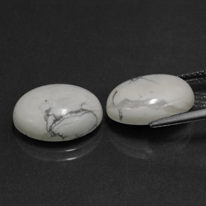 캐럿 천연 회백색 하울라이트 보석, 타원형 컷, 14.2×10.2 mm, 불투명체
