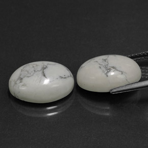 캐럿 천연 회백색 하울라이트 보석, 타원형 컷, 불투명체