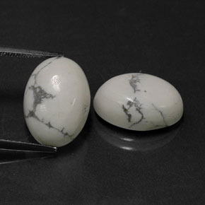 캐럿 천연 회백색 하울라이트 보석, 타원형 컷, 14.2×10.4 mm, 불투명체