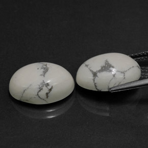 캐럿 천연 회백색 하울라이트 보석, 타원형 컷, 14.2×10.4 mm, 불투명체