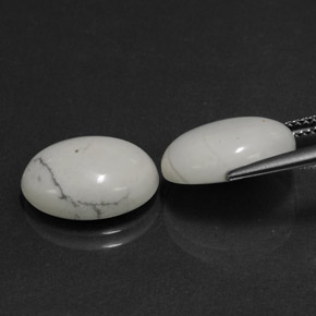 캐럿 천연 회백색 하울라이트 보석, 타원형 컷, 불투명체