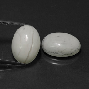 11.68캐럿 천연 밝은 회백색 하울라이트 보석, 타원형 컷, 14.3×10.4 mm, 불투명체