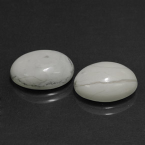 11.68캐럿 천연 밝은 회백색 하울라이트 보석, 타원형 컷, 14.3×10.4 mm, 불투명체