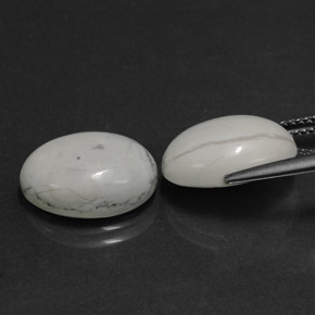 11.68캐럿 천연 밝은 회백색 하울라이트 보석, 타원형 컷, 14.3×10.4 mm, 불투명체