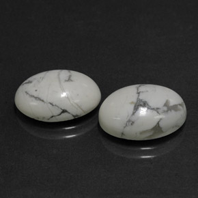 11.35캐럿 천연 회백색 하울라이트, 타원형 컷, 14.3×10.4 mm, 불투명체