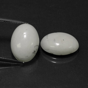캐럿 천연 회백색 하울라이트 보석, 타원형 컷, 14.3×10.3 mm, 불투명체
