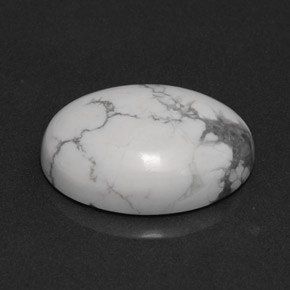 8.20캐럿 천연 회백색 하울라이트, 타원형 컷, 16.2×12.4 mm, 불투명체