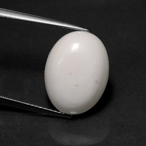 8.21캐럿 천연 회백색 하울라이트, 타원형 컷, 16.3×12.4 mm, 불투명체