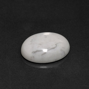 8.12캐럿 천연 회백색 하울라이트, 타원형 컷, 16.3×12.4 mm, 불투명체