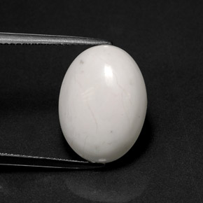 8.38캐럿 천연 회백색 하울라이트, 타원형 컷, 16.3×12.4 mm, 불투명체