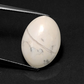 9.30캐럿 천연 회백색 하울라이트, 타원형 컷, 18×13 mm, 불투명체