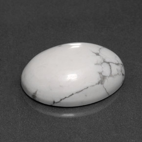 8.14캐럿 천연 회백색 하울라이트, 타원형 컷, 16.4×12.4 mm, 불투명체