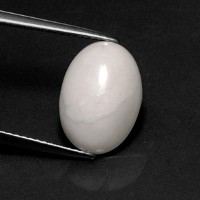 4.74캐럿 천연 회백색 하울라이트, 타원형 컷, 13.7×9.7 mm, 불투명체