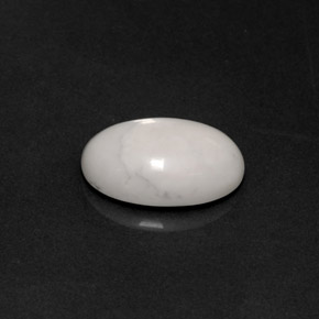 4.74캐럿 천연 회백색 하울라이트, 타원형 컷, 13.7×9.7 mm, 불투명체
