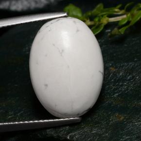 10.05캐럿 천연 회백색 하울라이트, 타원형 컷, 18.3×13.3 mm, 불투명체